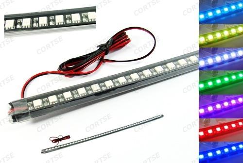 7 color 48 rgb smd led scanner light knight rider strip bar remote underbody 24"