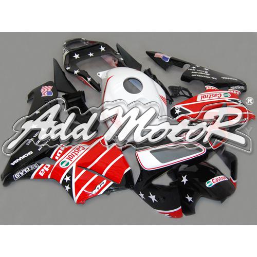 Injection molded fit 2003 2004 cbr600rr 03 04 castrol red fairing 63n16