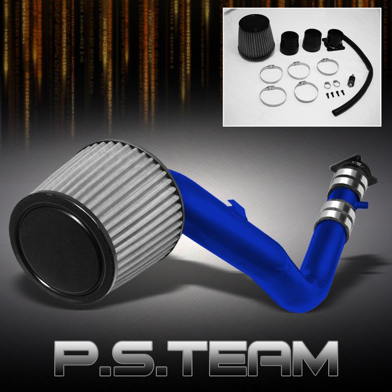 02-06 altima v6 blue aluminum cold air intake+stainless washable cone filter
