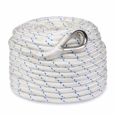 New 200&#039;x3/8&#034; braided nylon boat anchor/mooring rope/line with thimble