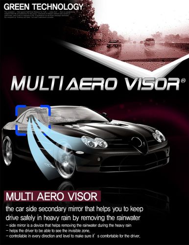 Multi aero visor side second mirror  view blind rain black for universal car