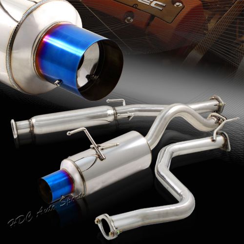 For 1996-2000 honda civic 3 dr burnt tip stainless steel catback exhaust muffler