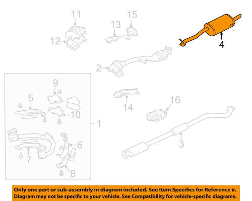 Subaru oem 02-03 impreza 2.5l-h4-muffler 44300fe070