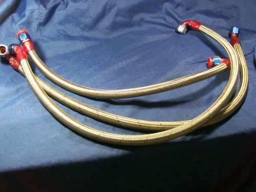 Nascar lot of 3 xrp stainless steel braided hoses an-12