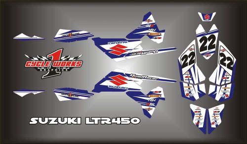 Suzuki ltr 450 quadracer  semi custom graphics kit whitee