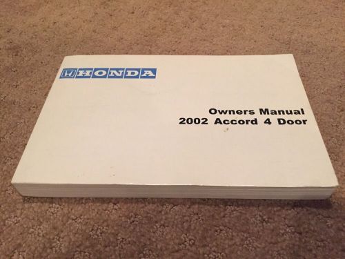 02 2002 honda accord 4 door owners owner&#039;s manual book oem