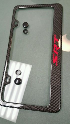 Carbon fiber license plate frame hellcat srt challenger jeep charger mopar