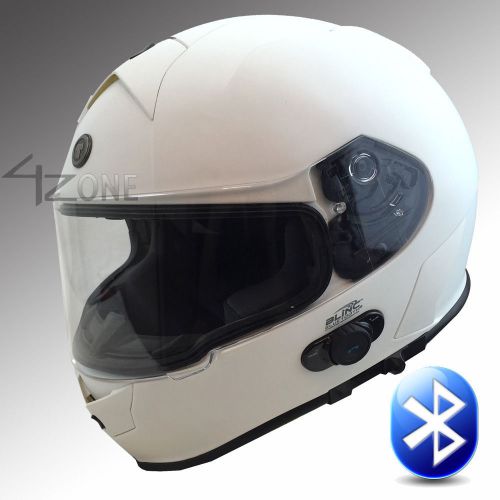 T14b bluetooth motorcycle helmet full face dual visor flat white medium