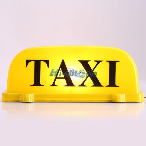 2x new magnetic base taxi cab roof sign light lamp yellow dc 12v