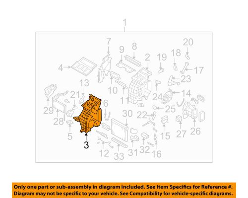 Subaru oem 08-14 tribeca 3.6l-h6 evaporator heater-heater case left 72120xa00a