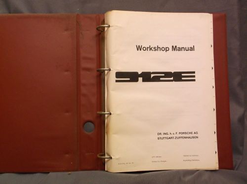 Vintage porsche 912e workshop manual, 1975