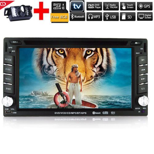 Gps navigation 2din car stereo dvd player in dash radio bluetooth fm+back camera