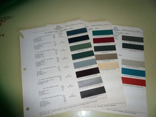 1941 plymouth acme color chip paint sample