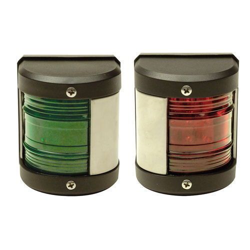 Pair of led classic side mount red &amp; green navigation lights for boats