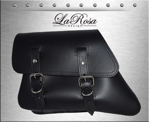 1982-2003 larosa black cowhide leather harley sportster left mount saddlebag