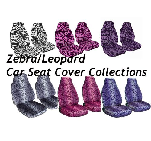 Zebra/safari/leopard car front seat cover 2pcs set