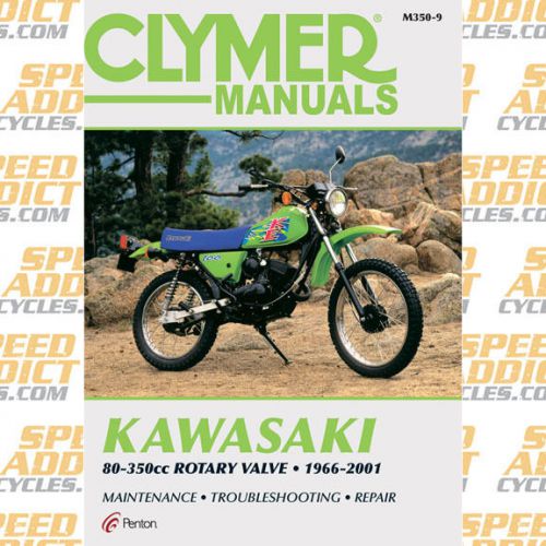 Clymer m350-9 service shop repair manual kawasaki 80-3500cc rotary valve 96-01