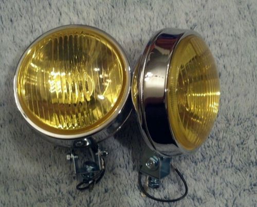 Vintage car truck bmw mbz volvo ford alfa mg amber bumper mount fog lights set