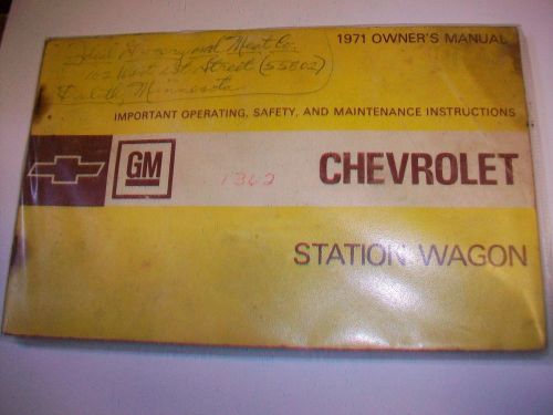 Gm chevrolet station wagon 1971 owner&#039;s manual