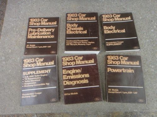 1983 ford car shop manuals set/6 oem ford