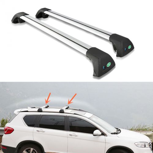 Silvery aluminum cross bar roof cargo luggage rack for porsche cayenne 2013-2015