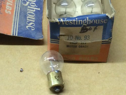 Box vintage westinghouse 93 12v 15cp light lamp nos nib bulbs car truck old van