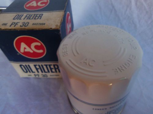 Ac pf30 oil filter gm 6437994 white embossed oem g/s olds 442 gto 1969 date code