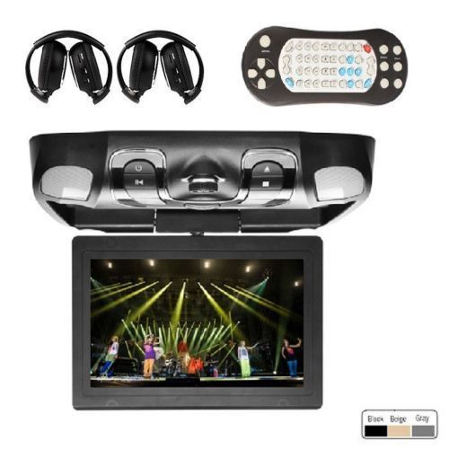 New 12.1&#034; hd roof mount car dvd player drop down lcd monitor tv games+headphones