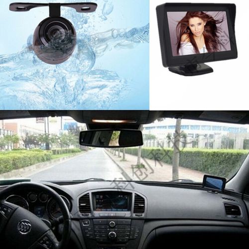 Car 4.3&#034; tft lcd display screen monitor+170° hd rear view camera kit waterproof