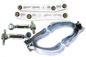 Ef crx honda civic front + rear adjustable camber kit + lower control arm silver