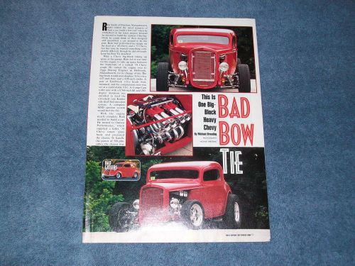 1934 chevy 3-window coupe street rod article &#034;bad bow tie&#034;