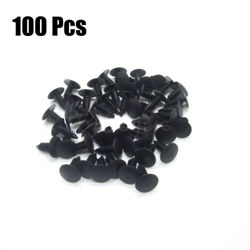 For car auto bumper fender 100 pcs 8mm black dia hole plastic rivets fasteners