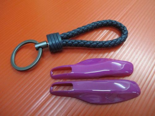 2p purple key remote fob cover case trim + bk pu key chain for porsche panamera