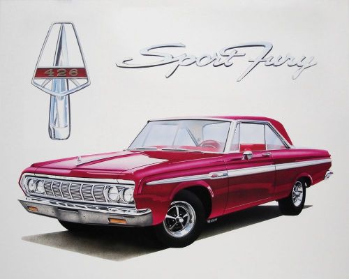 Sport fury 1964 1963 1962 225 318 361 383 plymouth: 13 dealer posters art prints