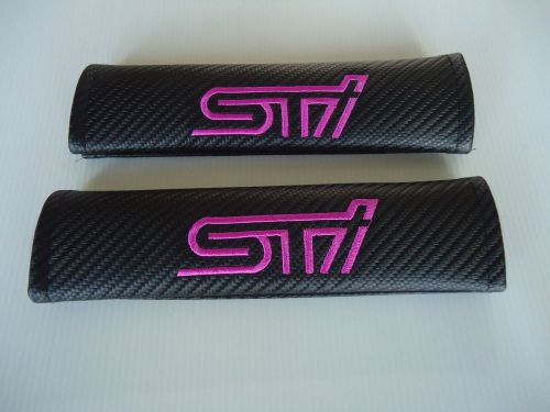 Sti seat belt cover shoulder pads carbon black x 2 pieces