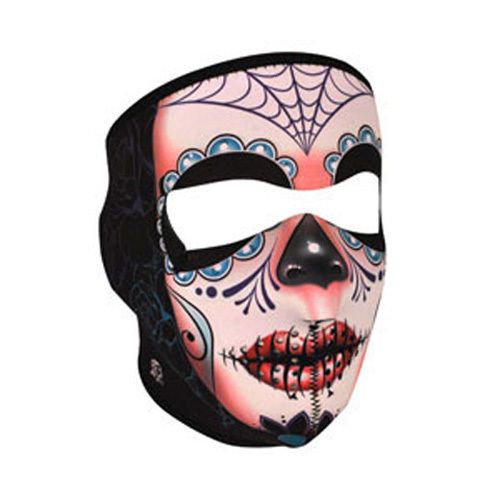 Full mask, neoprene, fleece lined, sugar skull