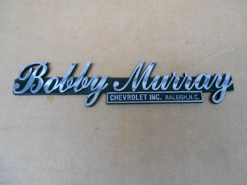 Vintage bobby murray chevrolet raleigh nc car dealer dealership metal emblem