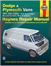 1971 - 2003 dodge &amp; plymouth vans repair shop service manual