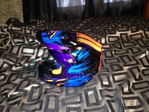 Fly racing f2 carbon andrew short replica helmet (black/purple/orange) x-large