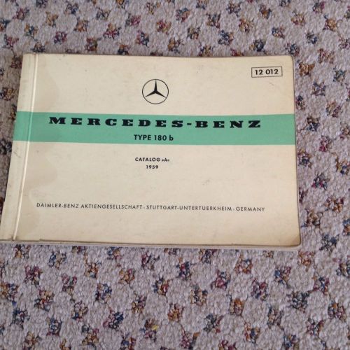 Mercedes benz parts catalog a 1959 type 180b original