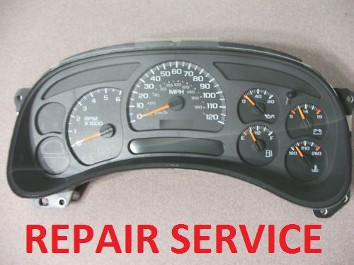 2003-2005 chevrolet silverado 2500 3500 instrument gauge cluster repair fix 2004