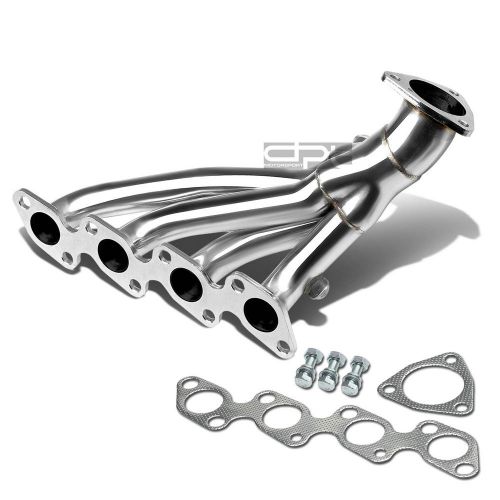 For nissan 240sx s14 silvia ka24de stainless steel exhaust chrome header+gasket