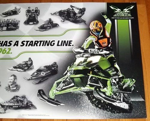 New 37&#034; x 25&#034; arctic cat 50th anniversary every race has a starting line poster!