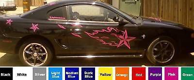 Flaming nautical star decal / sticker car graphics kit / import or domestic