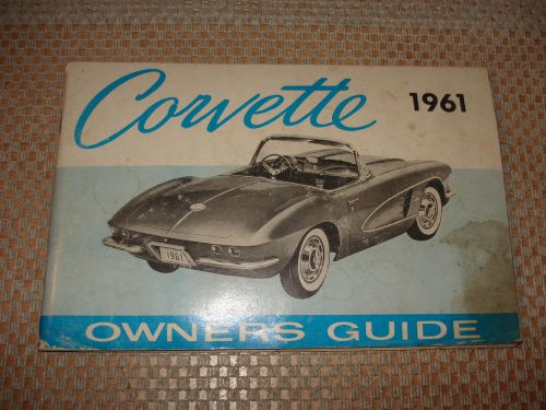 1961 chevy corvette owners manual original rare book 1/2 corvette club news card