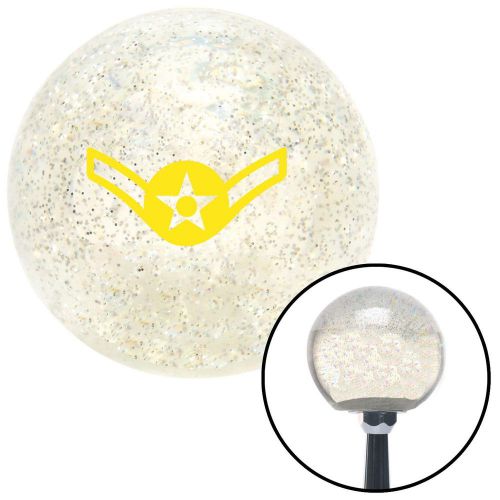 Yellow airman clear metal flake shift knob with m16 x 1.5 insertshift shift cust