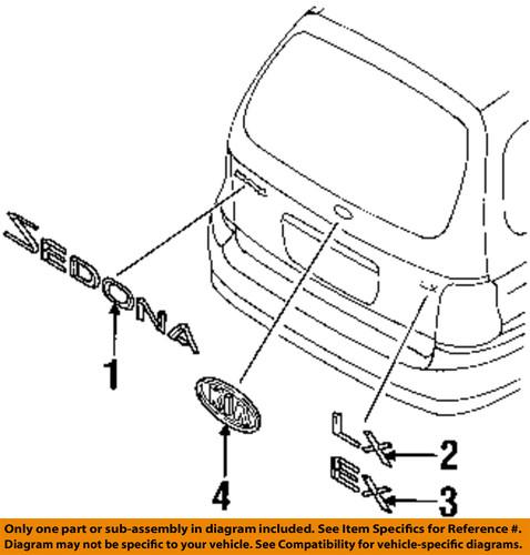 Kia oem 0k55d51742a lift gate-emblem badge nameplate