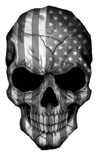 2 american flag skull decal - police military sniper tactical sticker