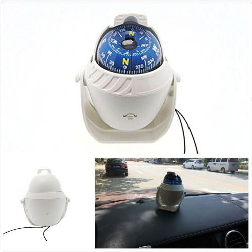 360° pivoting white round dc12v night vision vehicles center console compass kit