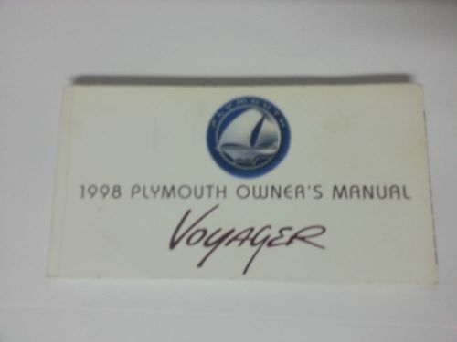 1998 plymouth voyager owners manual